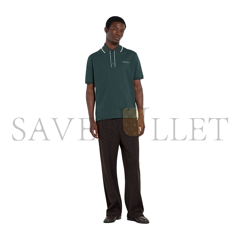 Gvc*1 COTTON PIQUET POLO SHIRT WITH EMBROIDERY